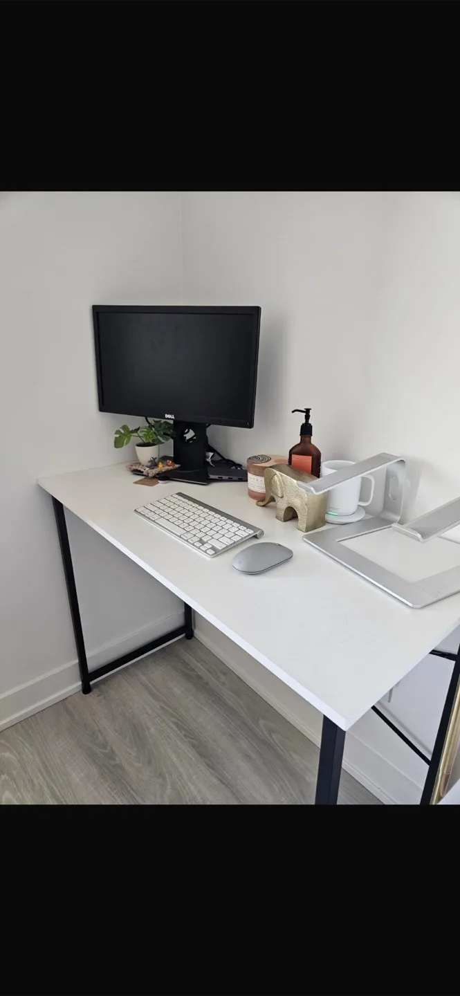 Desk with Black Metal Frame