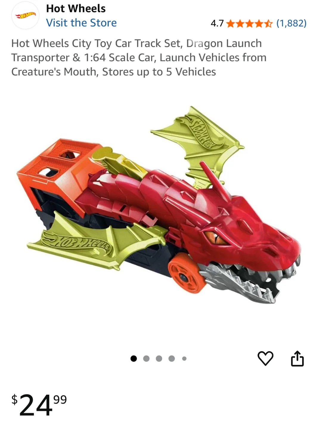 Hot Wheels Dragon Hauler Toy Car image indicator(4)