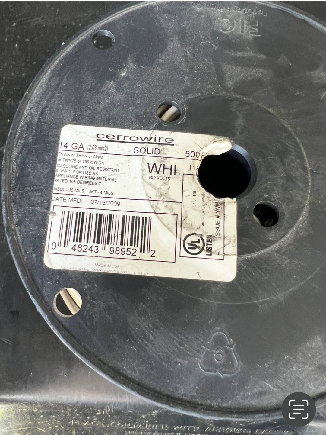 Cerrowire 14 GA Solid WHI Wire - 500 ft