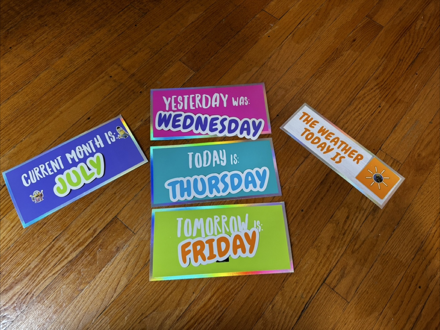 Days of the Week & Weather Learning Cards