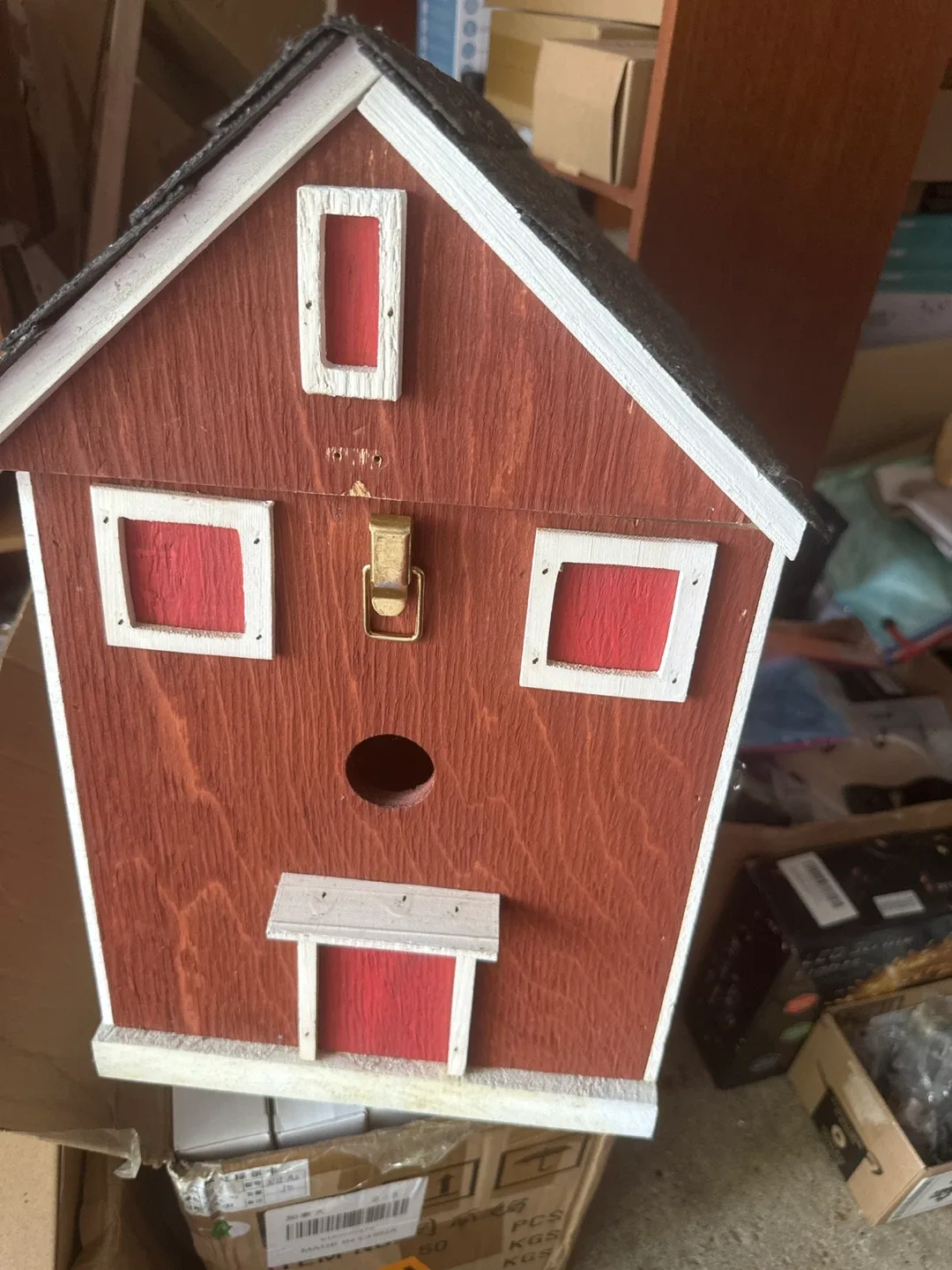 Handmade Wooden house - Red & White thumbnail