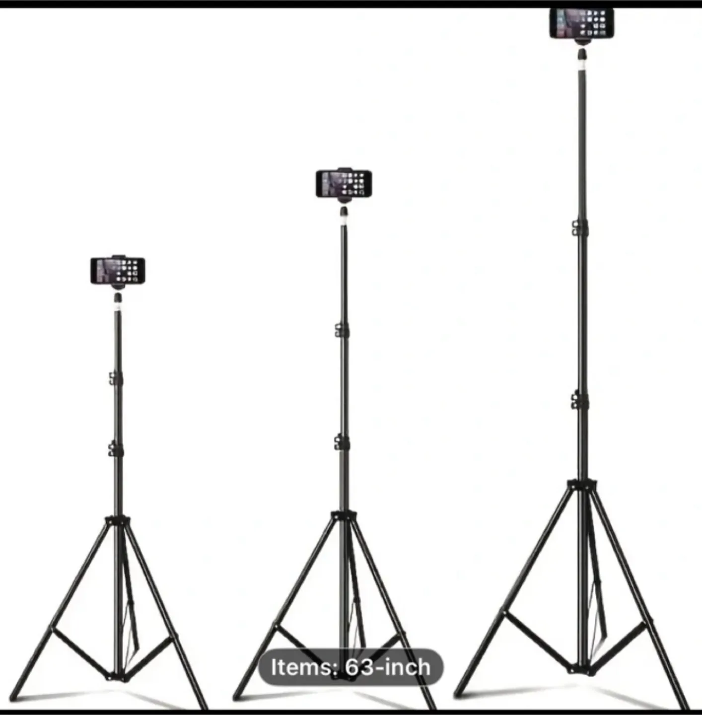 Universal Adjustable Iron Tripod Stand with Phone holder clip image indicator(6)