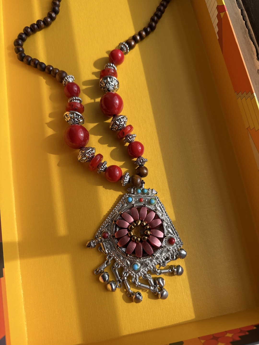 Beaded Necklace with Silver Pendant - photo 2