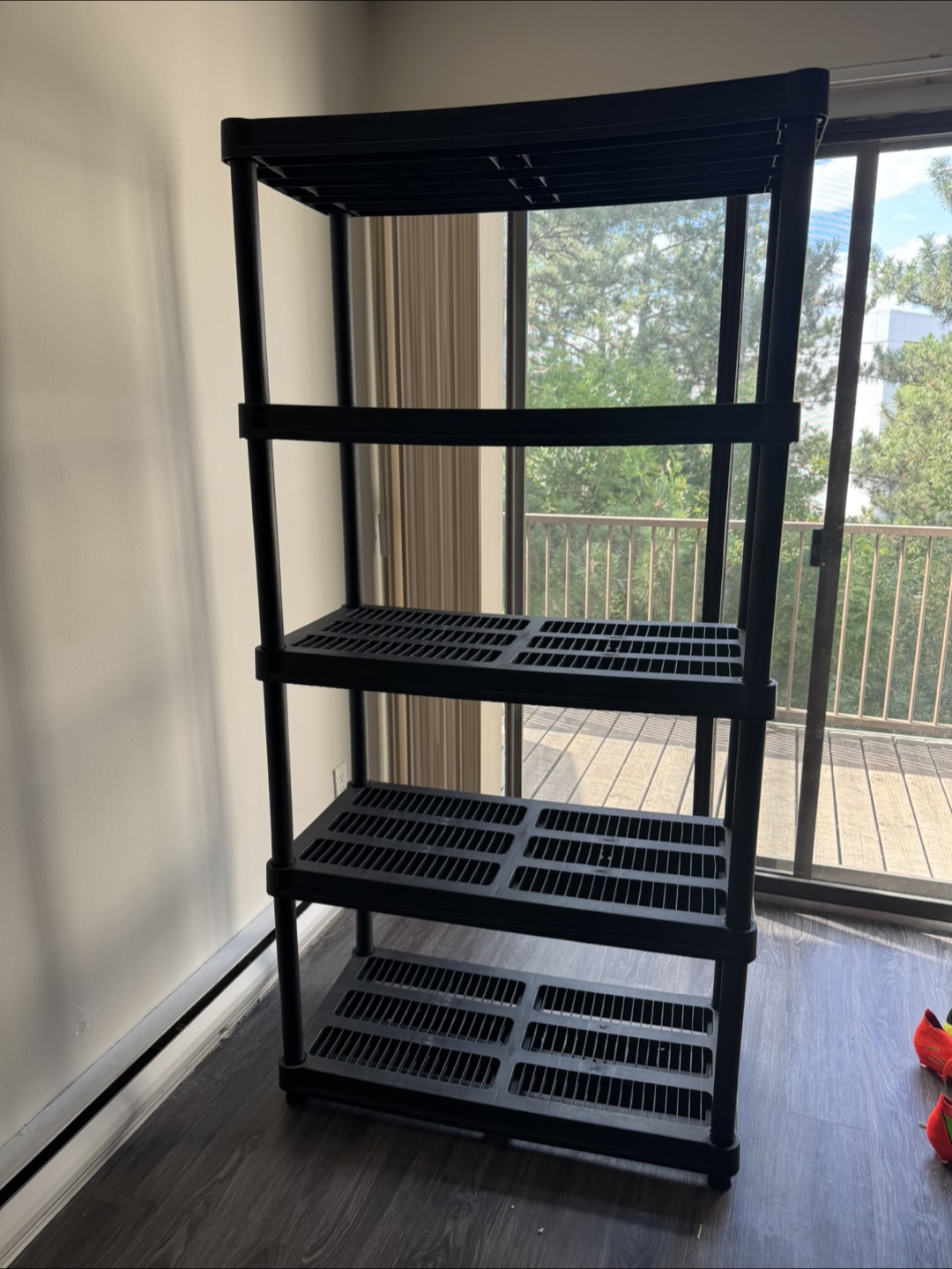 Black 5-Tier Plastic Shelf 6’ ft