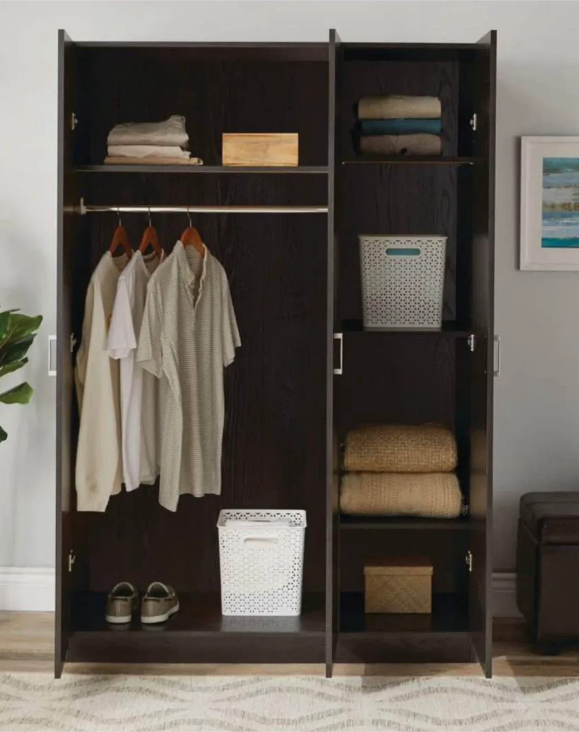 Brand New-Dark Brown Wooden Wardrobe image indicator(2)