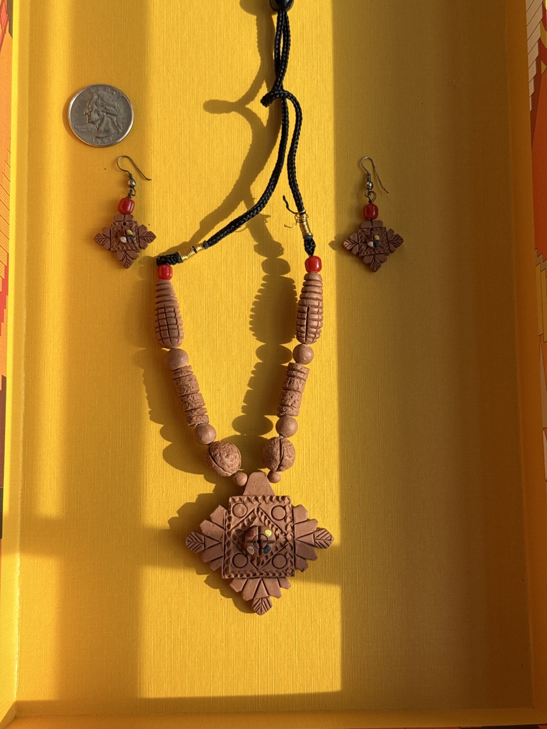 Terracotta Necklace and Earring Set