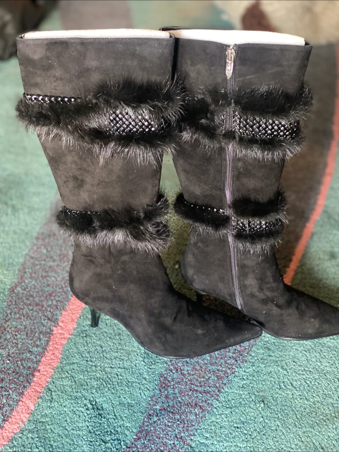 Ellenka Collection Black Suede Boots - Size 39 thumbnail