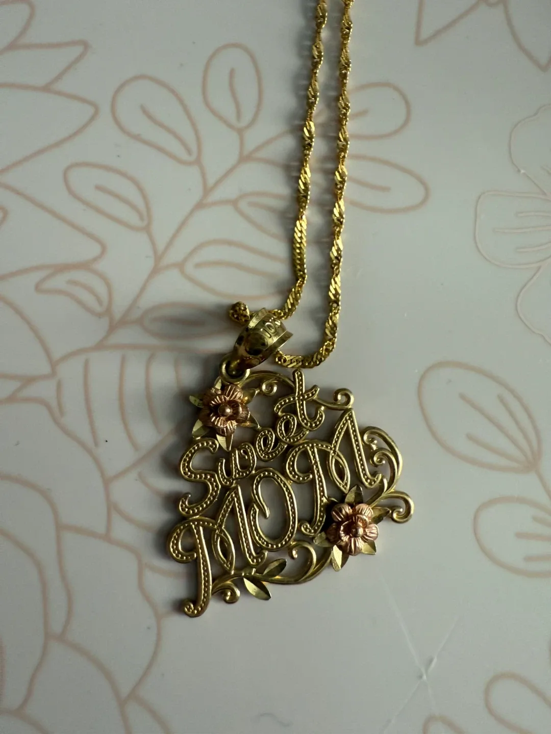 Gold 'Sweet Mom' Pendant Necklace thumbnail