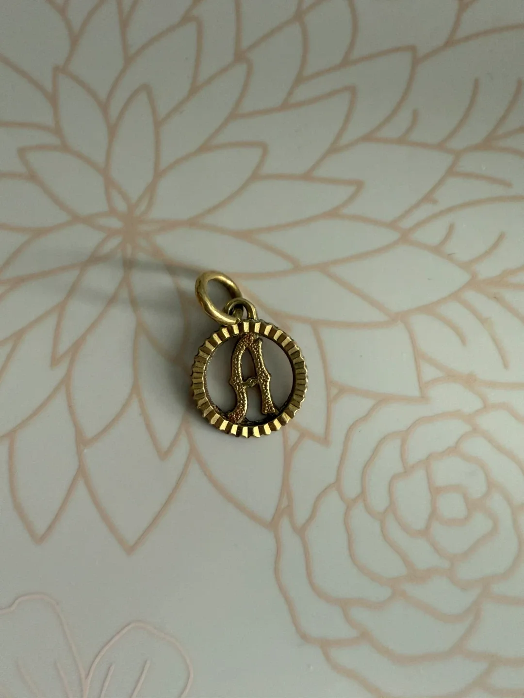 Gold Initial 'A' Charm Pendant thumbnail