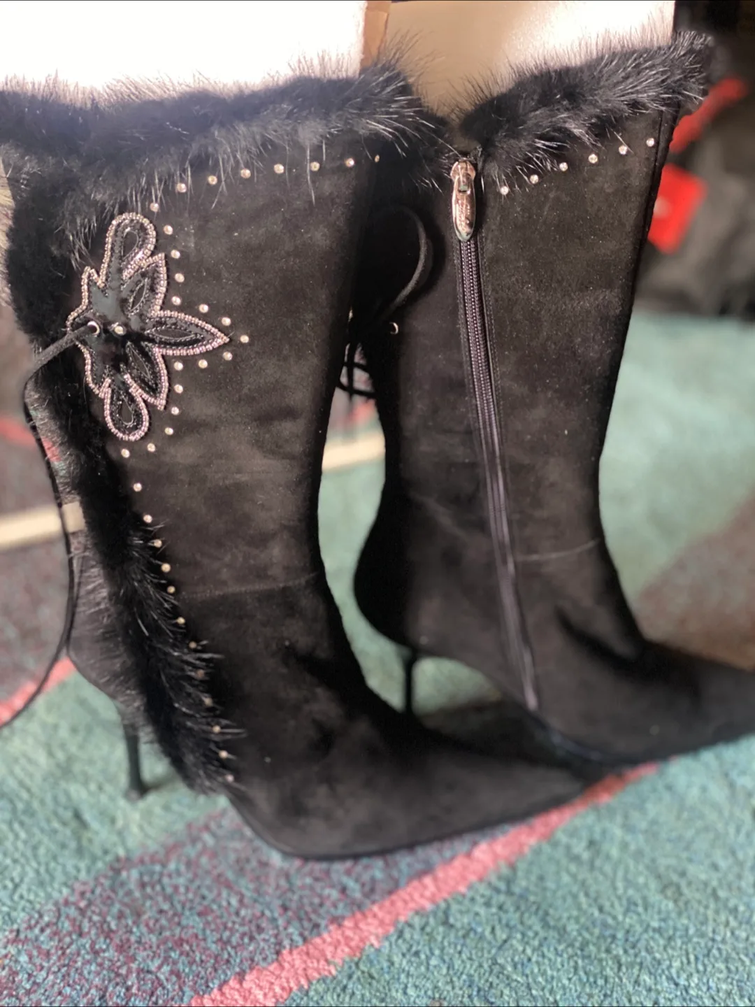 Ellenka Black Suede Boots - Size 39 thumbnail