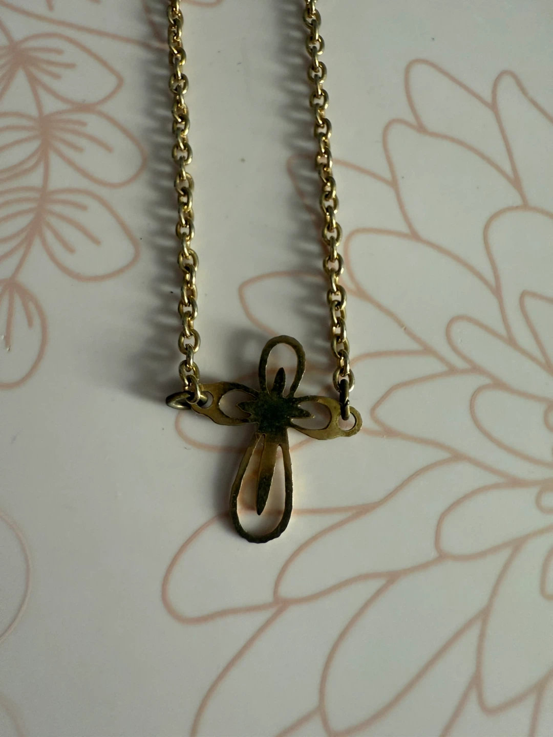 Gold Cross Pendant Necklace