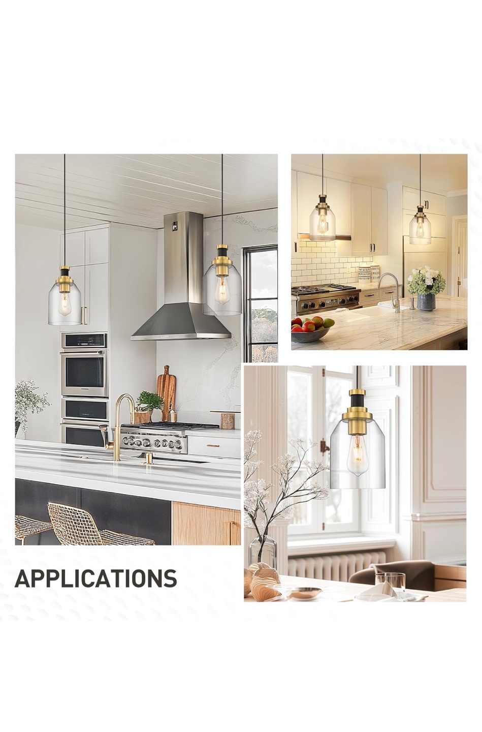 Zeyu Glass Pendant Lights - Black & Gold (Set of 2) - photo 3