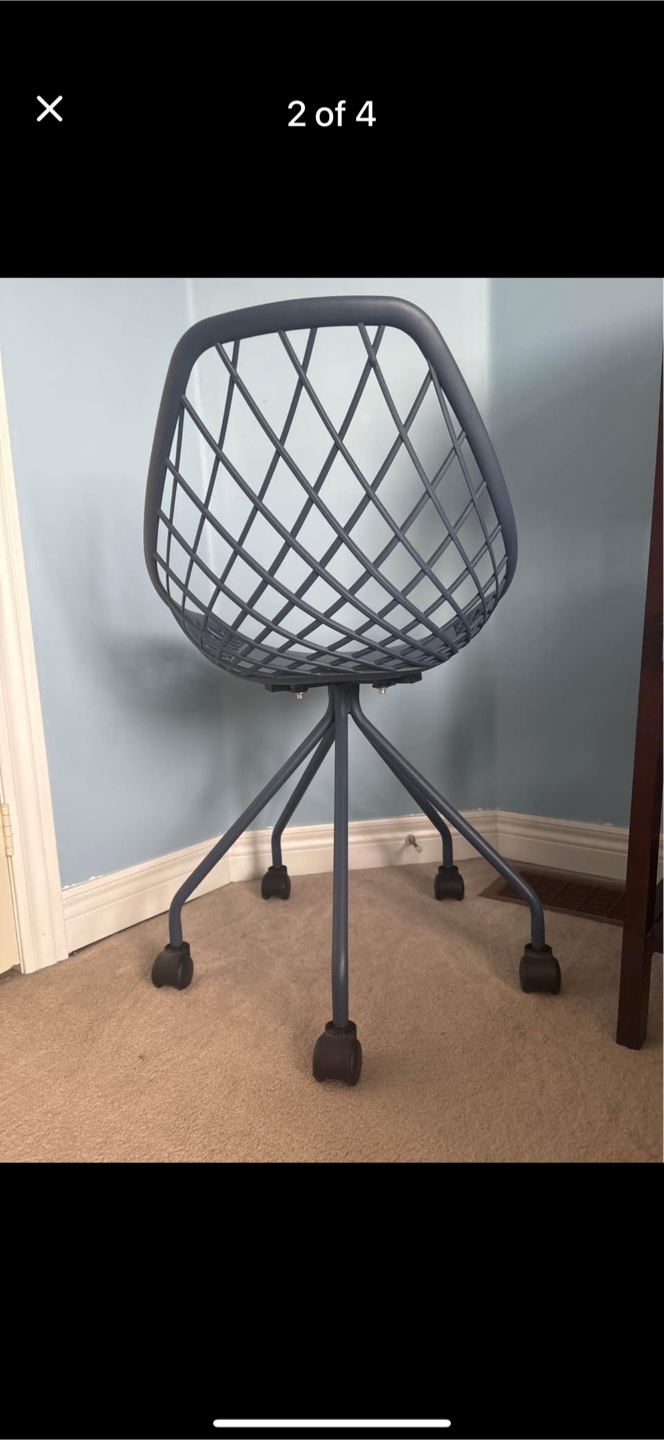 Blue Office Chair with Wheels
