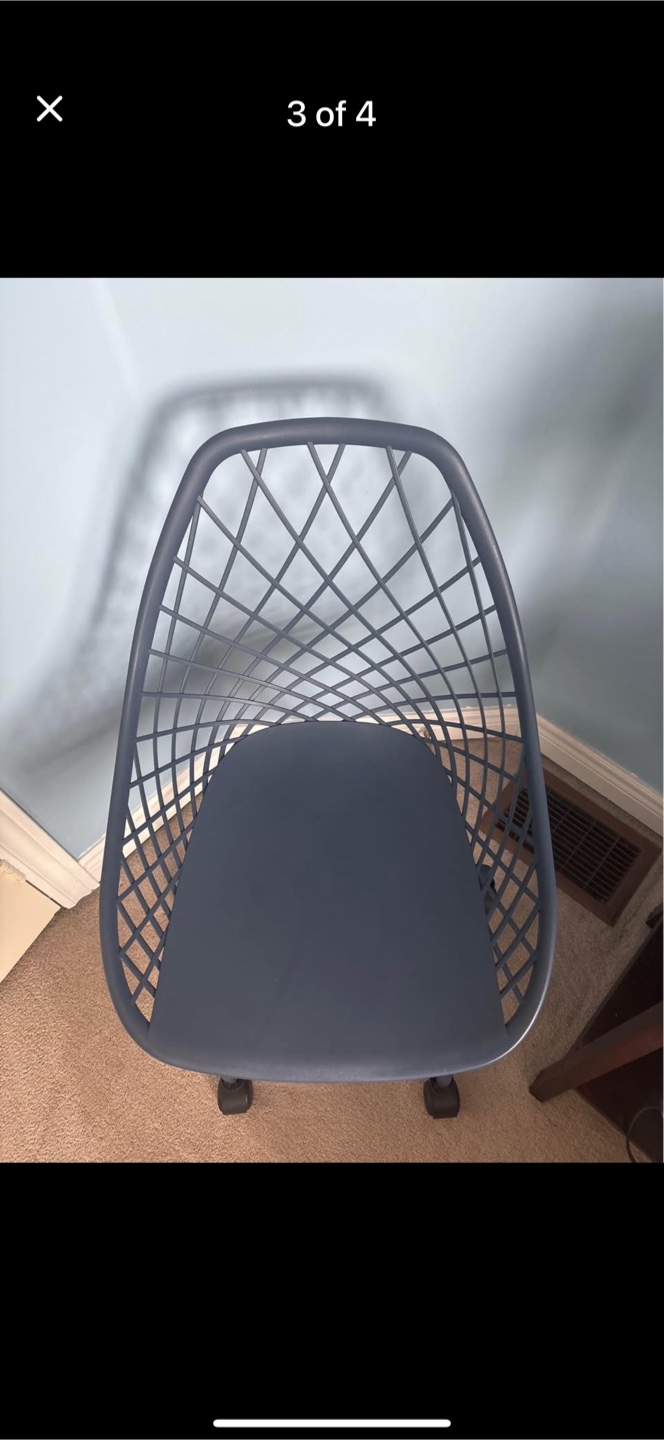 Blue Office Chair with Wheels - photo 2