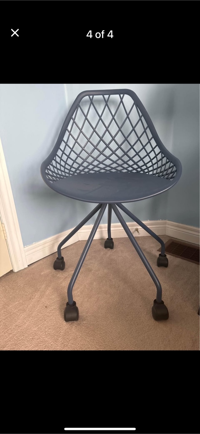 Blue Office Chair with Wheels - photo 3