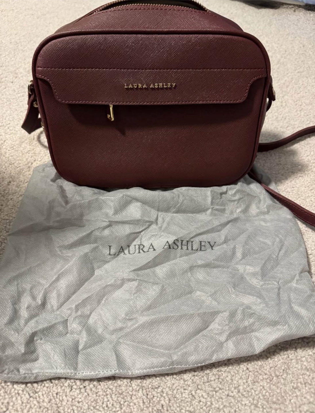 Laura Ashley Burgundy Crossbody Bag