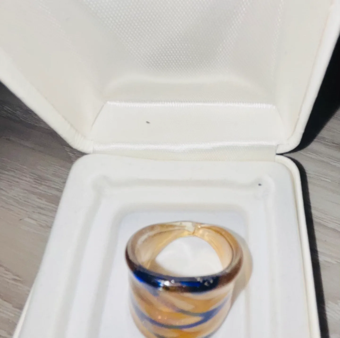 Murano Glass Ring - Blue & Gold image indicator(2)