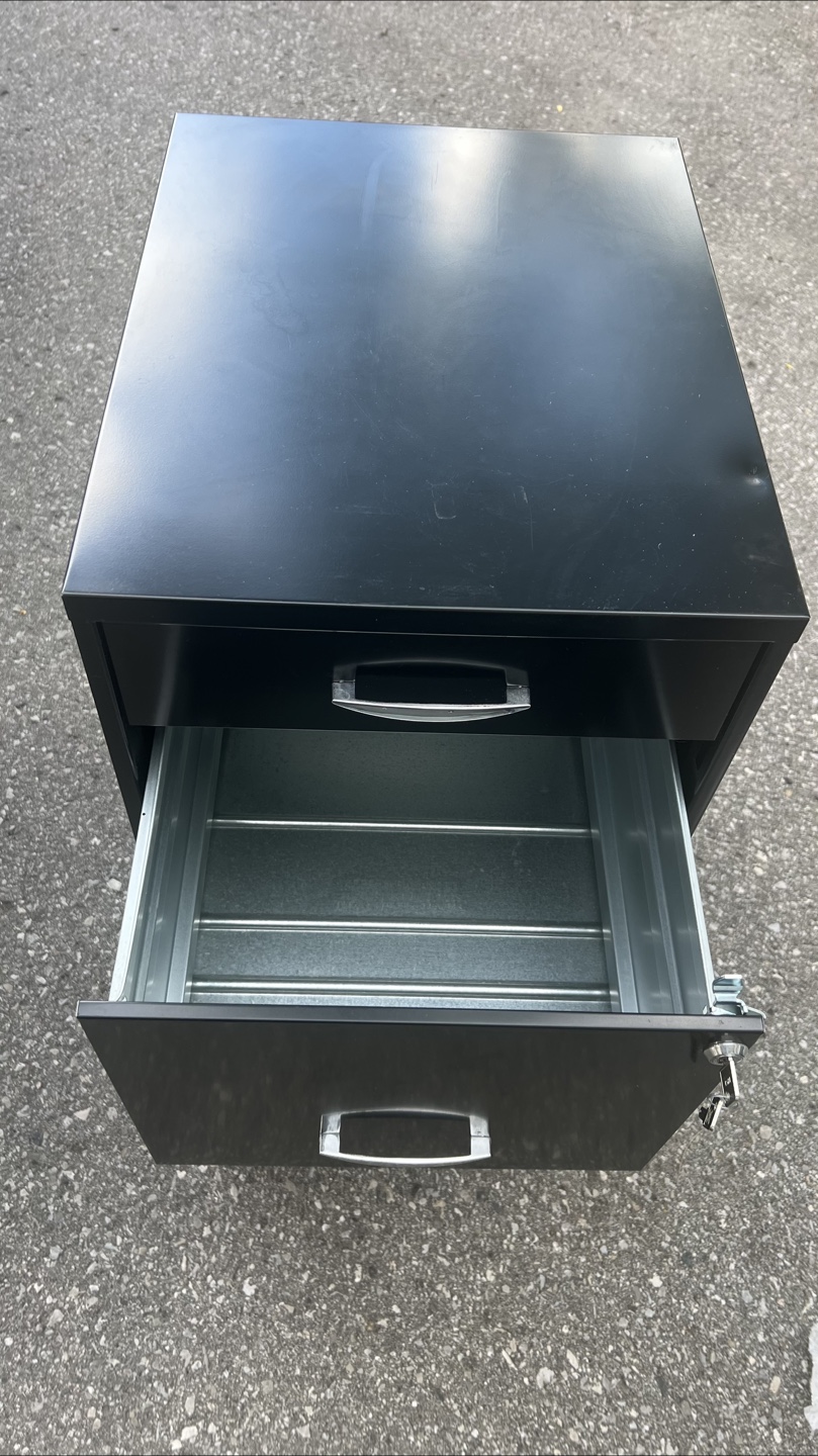 Black Metal Filing Cabinet - 3 Drawers - photo 2