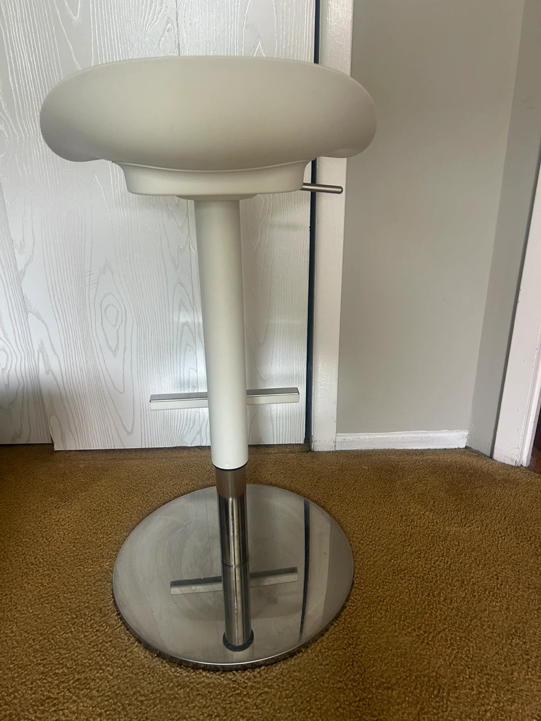 IKEA Franklin Bar Stool - Adjustable Height, White/Silver - photo 3