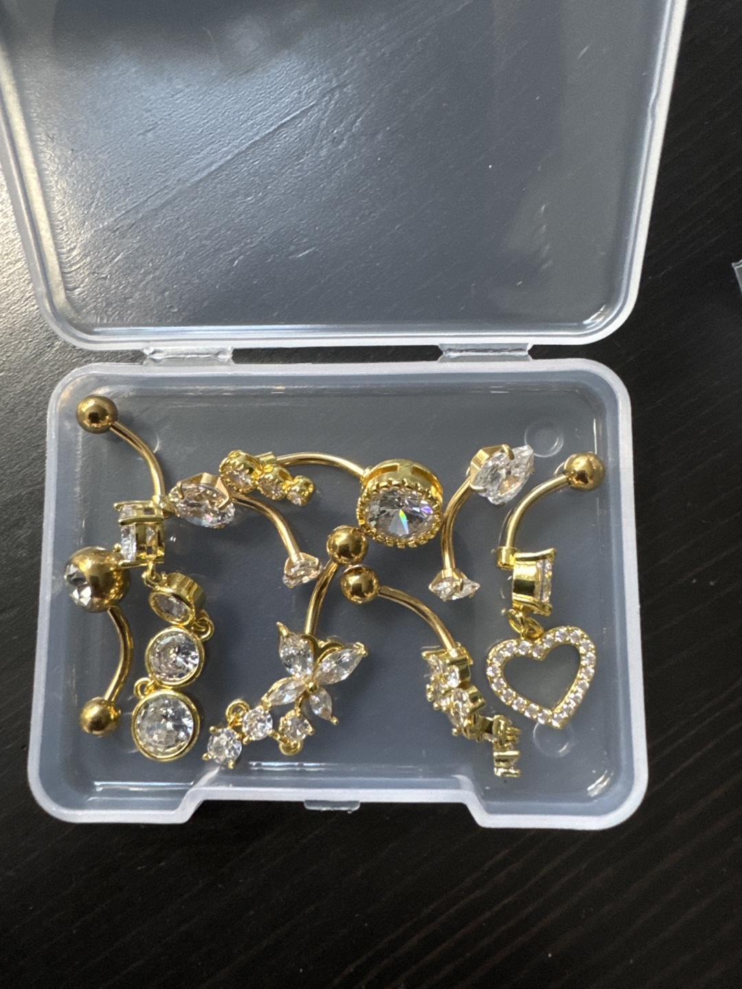 Gold Belly Rings - Set of 8