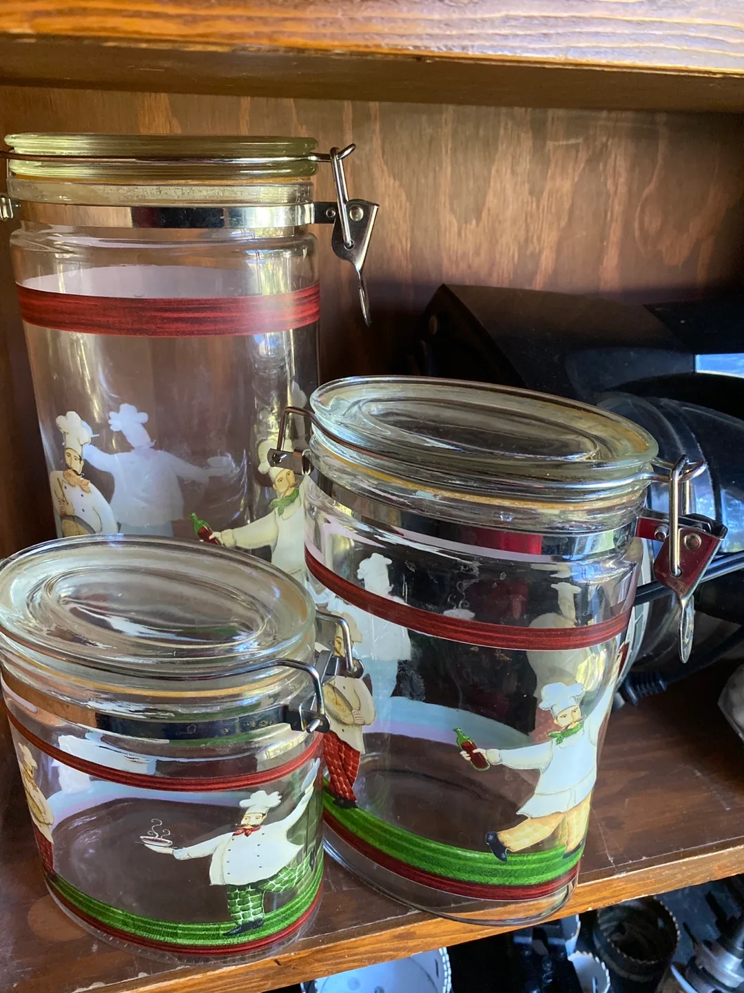Chef Design Glass Canister Set - 3 Sizes thumbnail