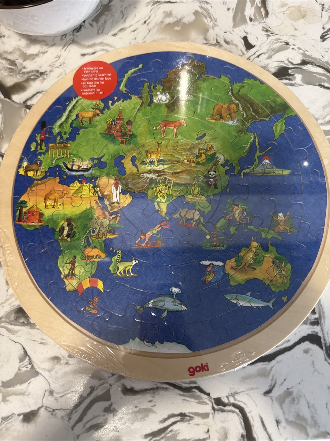 Brand new in packaging Goki World Map Puzzle - Laminated