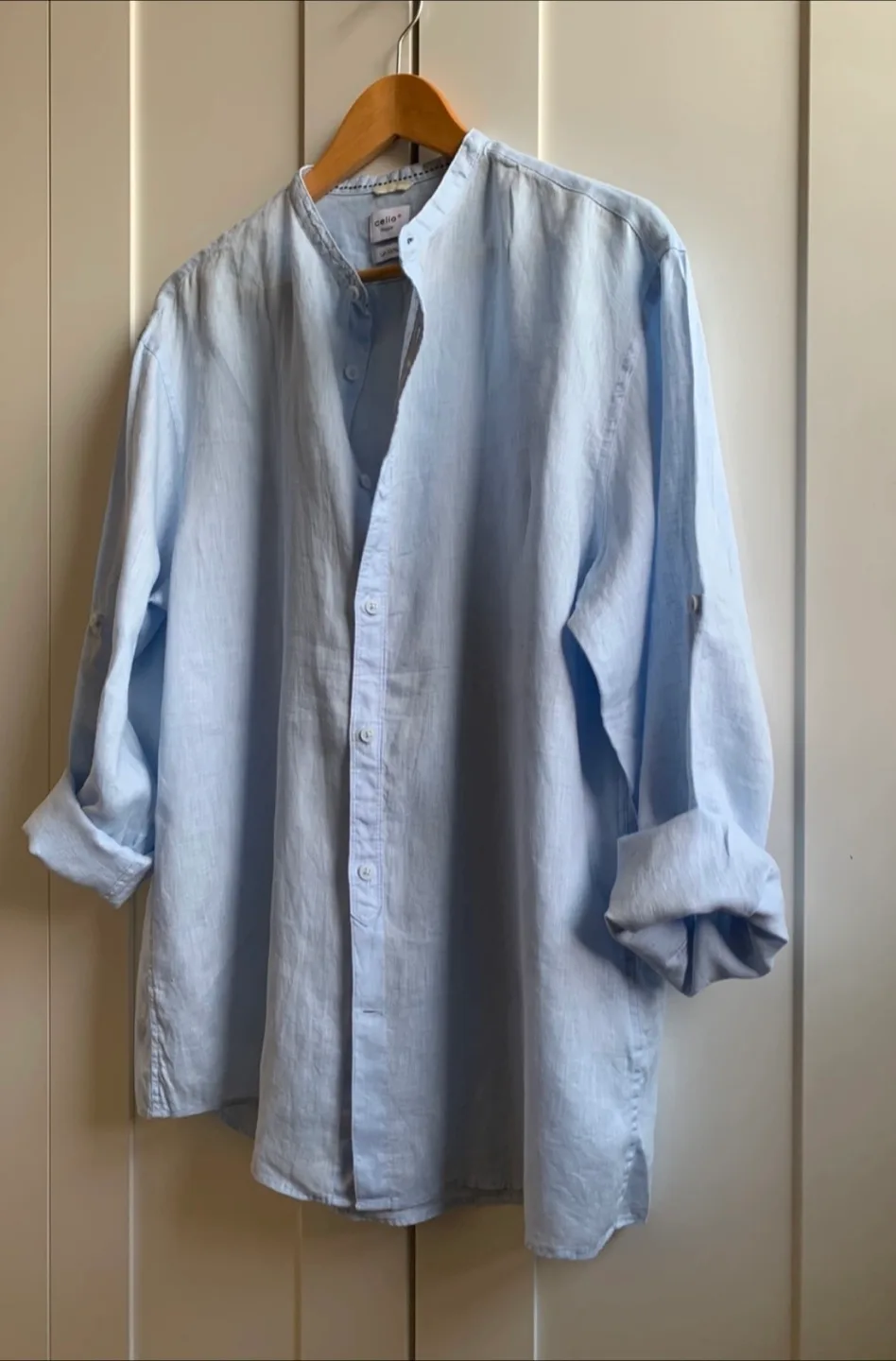 Men’s 100% Linen Shirt-Size L thumbnail