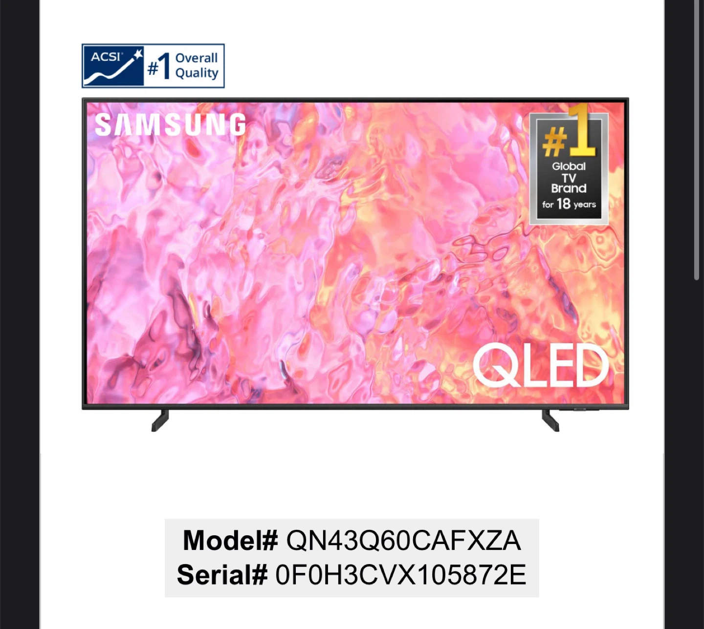 Samsung 43" QLED 4K UHD Smart TV