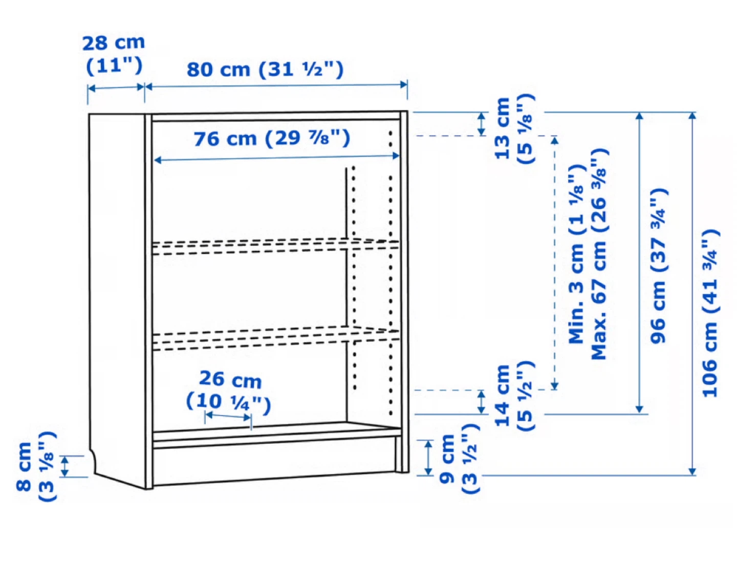 IKEA Billy Bookcase - White - 31.5" Wide - photo 3