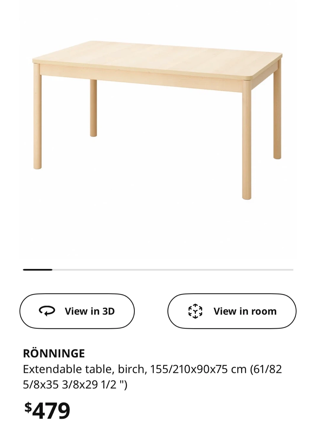 IKEA RÖNNINGE Extendable Dining Table - photo 2