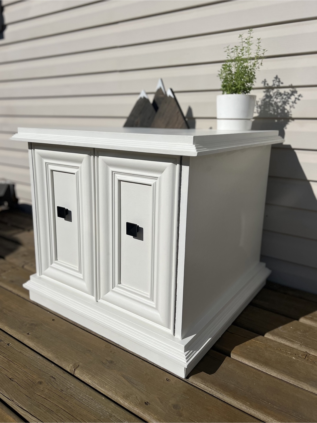 Beautiful White Refinished Side Table