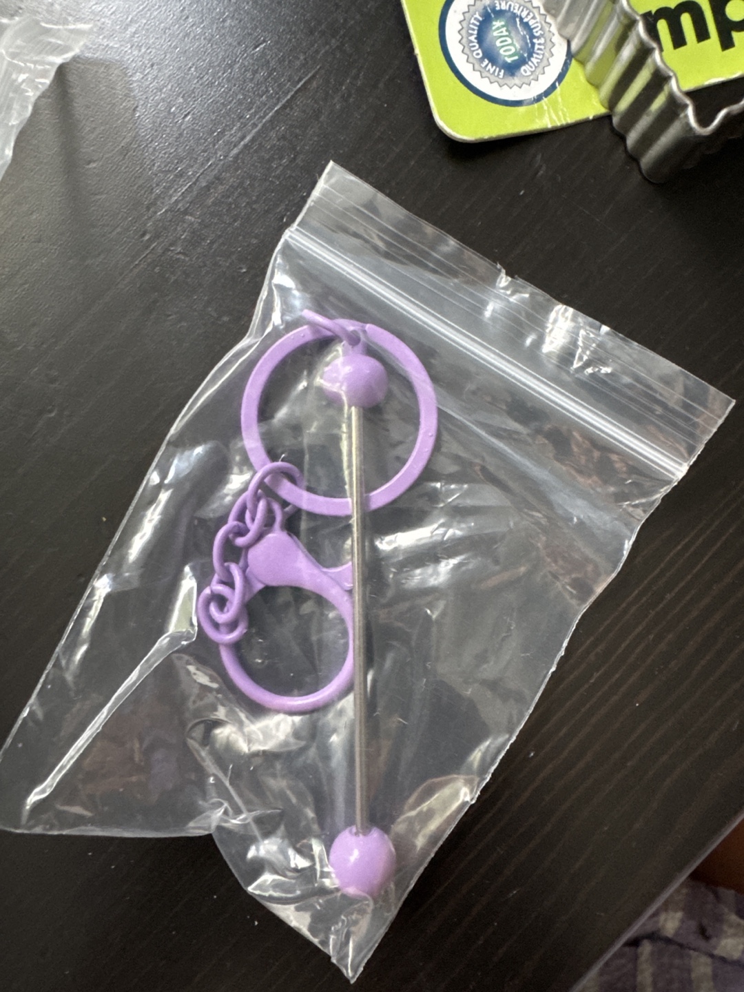 8pcs Purple Beadable Keychain Bar - photo 3