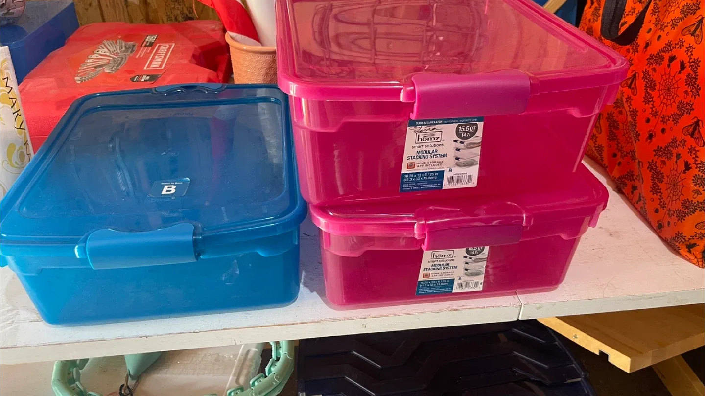 Homz 15.5 QT Modular Stacking Storage Bins thumbnail