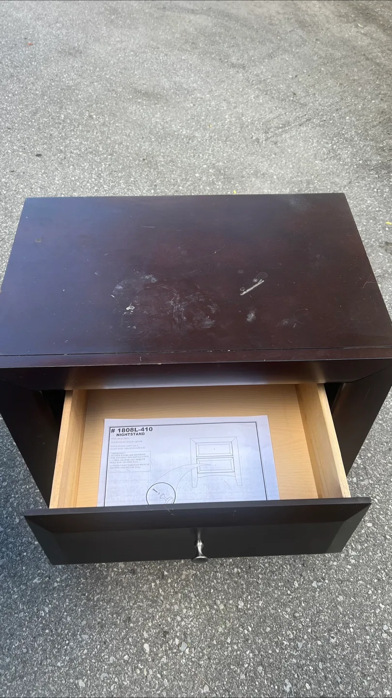 Dark Brown Two-Drawer Nightstand image indicator(3)