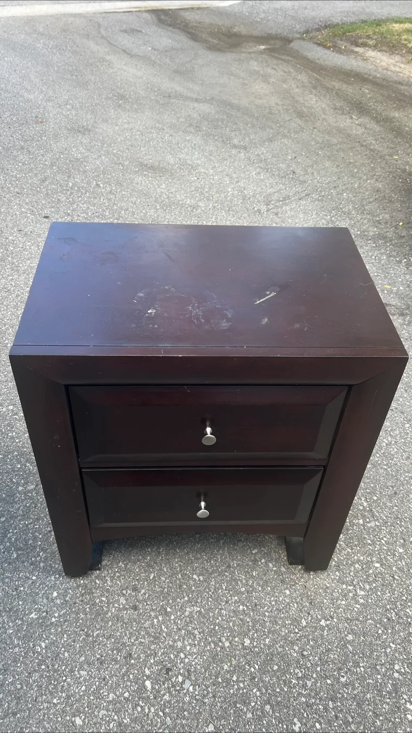Dark Brown Two-Drawer Nightstand image indicator(2)