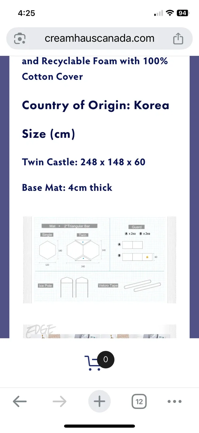 Cream Haus Twin Castle YT Pink Mono Play Mat image indicator(5)