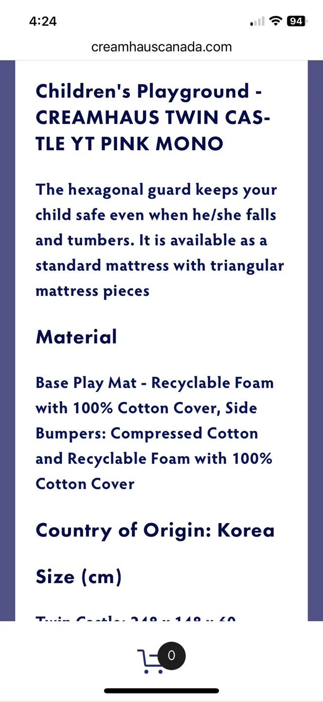 Cream Haus Twin Castle YT Pink Mono Play Mat image indicator(6)