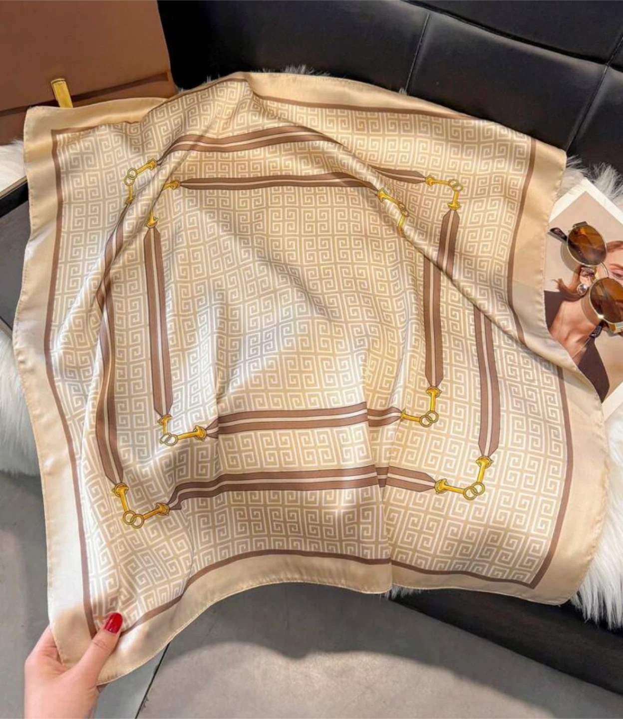 Beige Patterned Scarf - photo 2