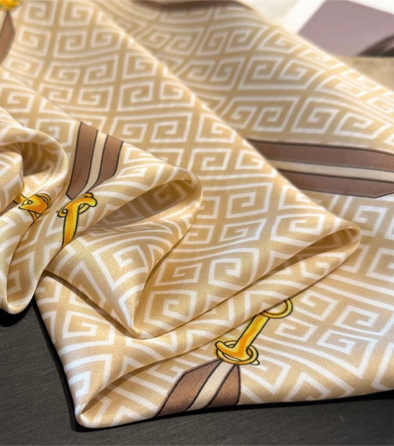 Beige Patterned Scarf - photo 3