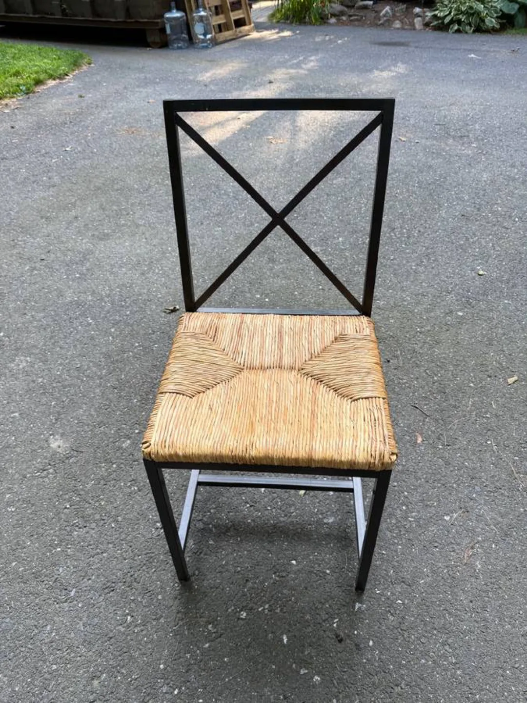 Metal Frame Chair with Woven Seat thumbnail