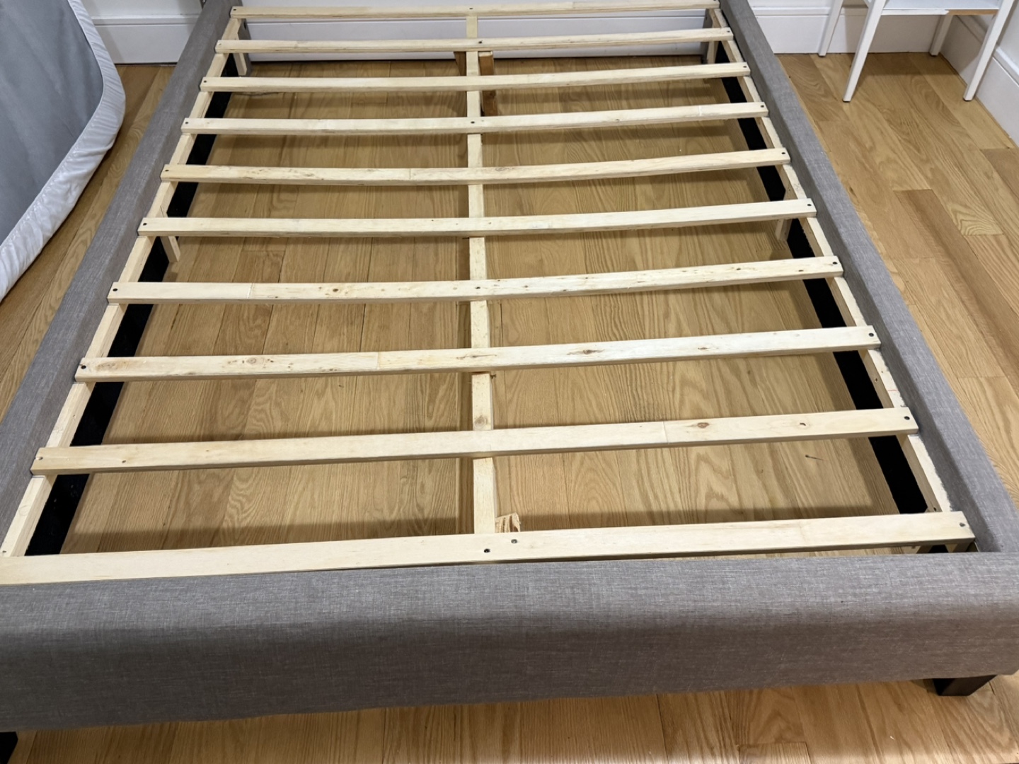 Upholstered Bed Frame - Grey full size bed