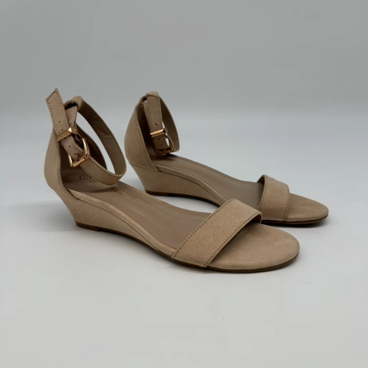 Dream Pairs Beige Wedge Sandals – Size 5 (Like New) thumbnail