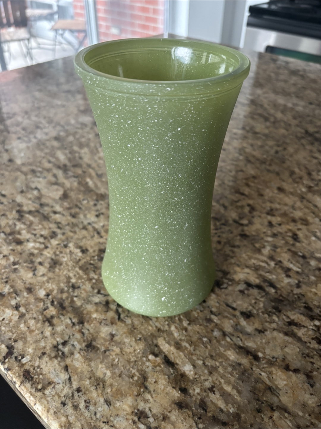 Green Glass Vase, Bowl and decorative cacti - photo 2