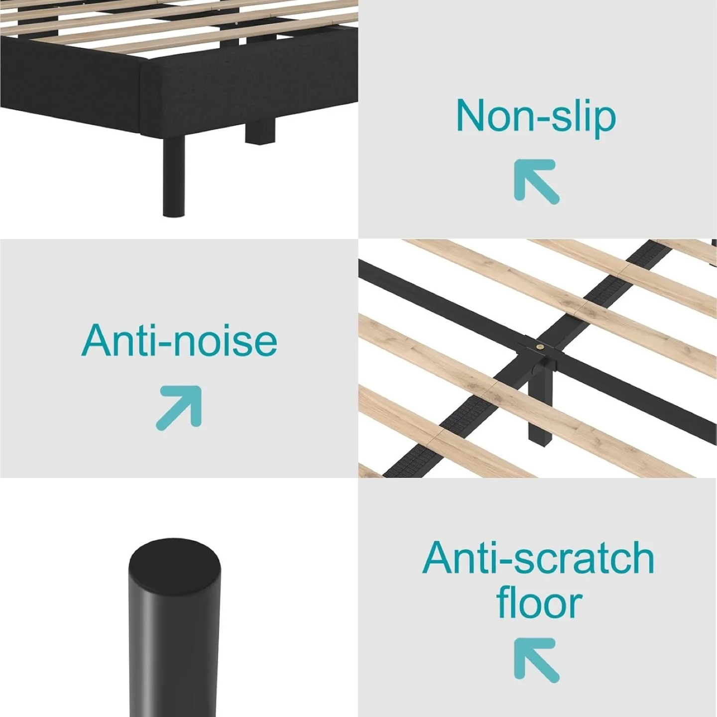 Double bed frame with upholstered headboard/platform - Brand New image indicator(7)