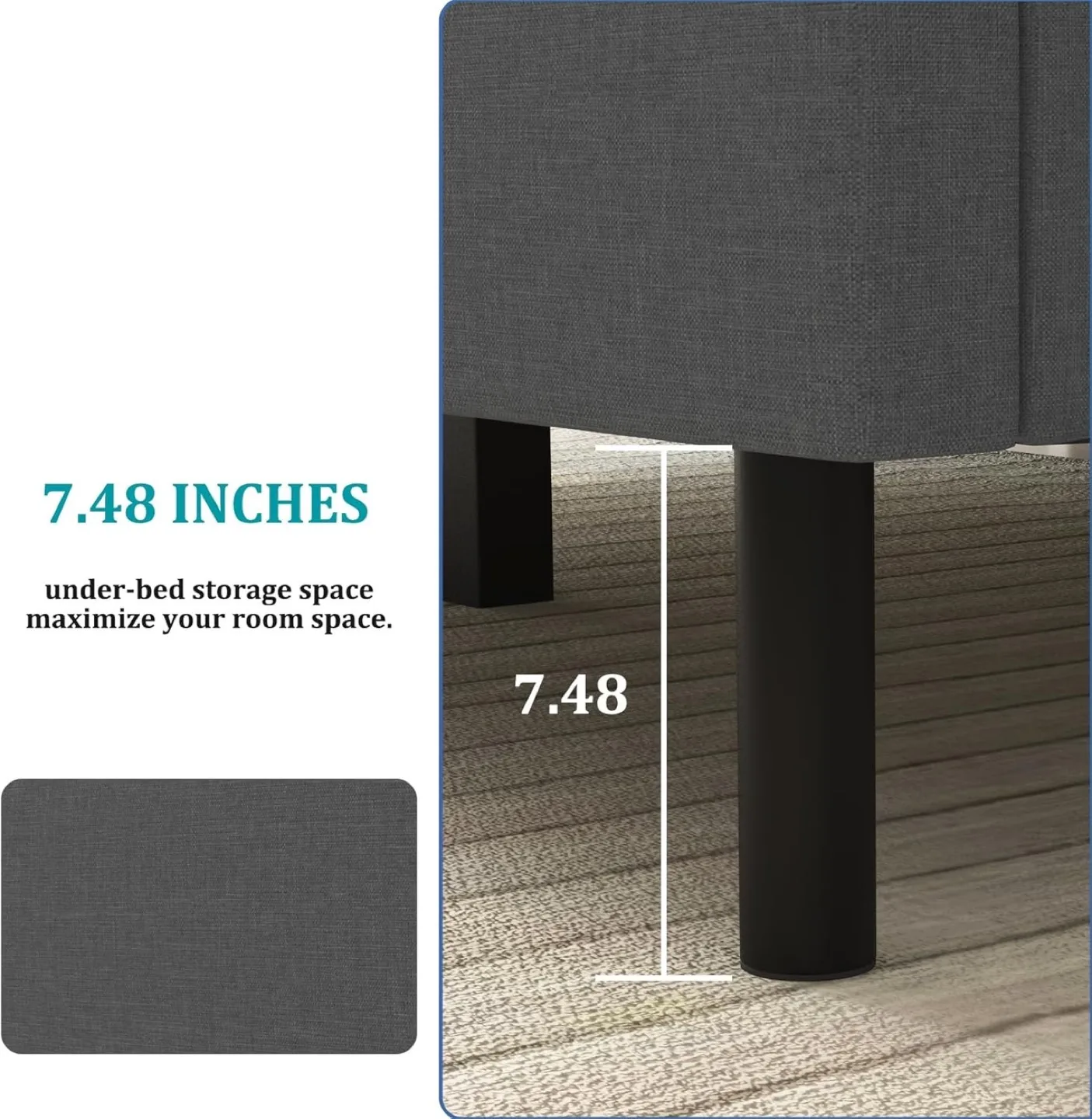 Double bed frame with upholstered headboard/platform - Brand New image indicator(6)