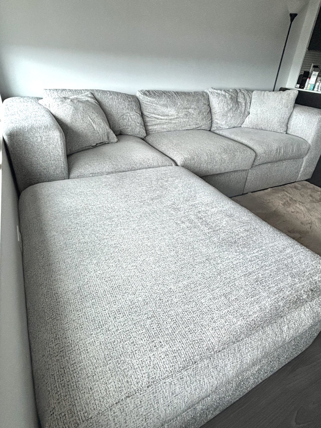 Gray 3-Piece Sectional Sofa and Ottoman - photo 4