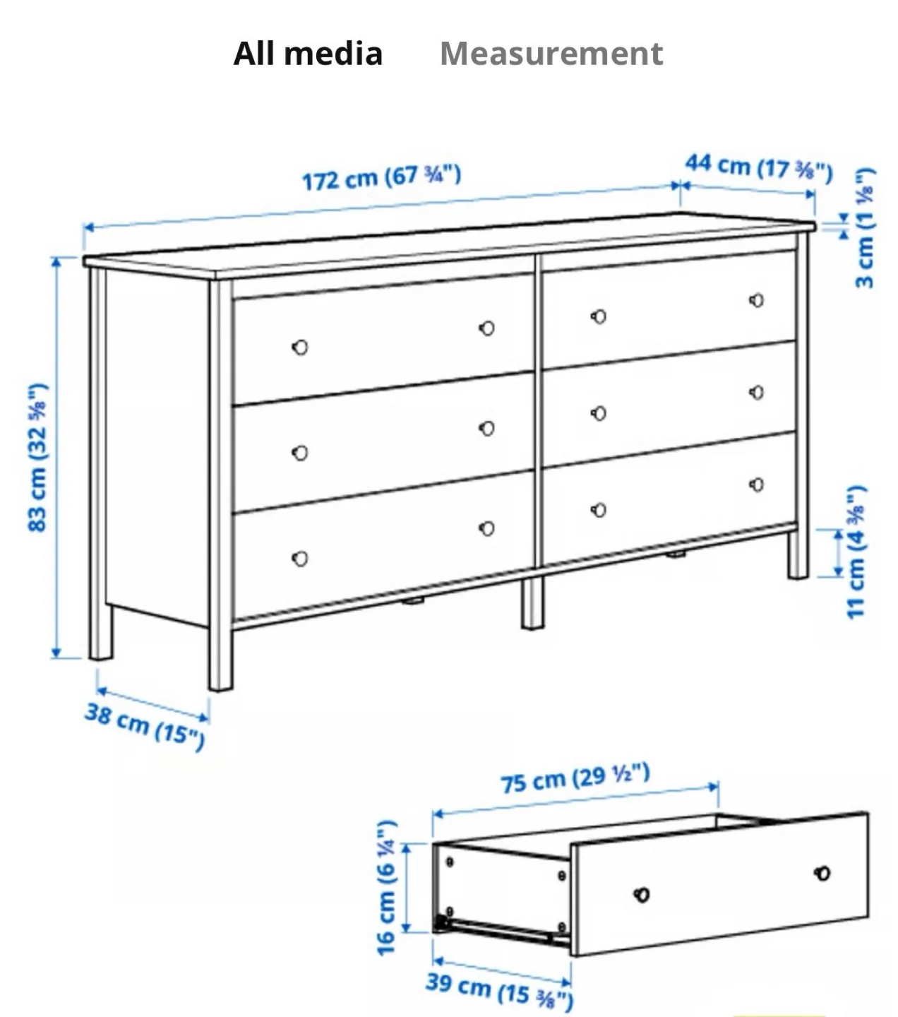 KOPPANG Chest of 6 drawers- WHITE image indicator(3)