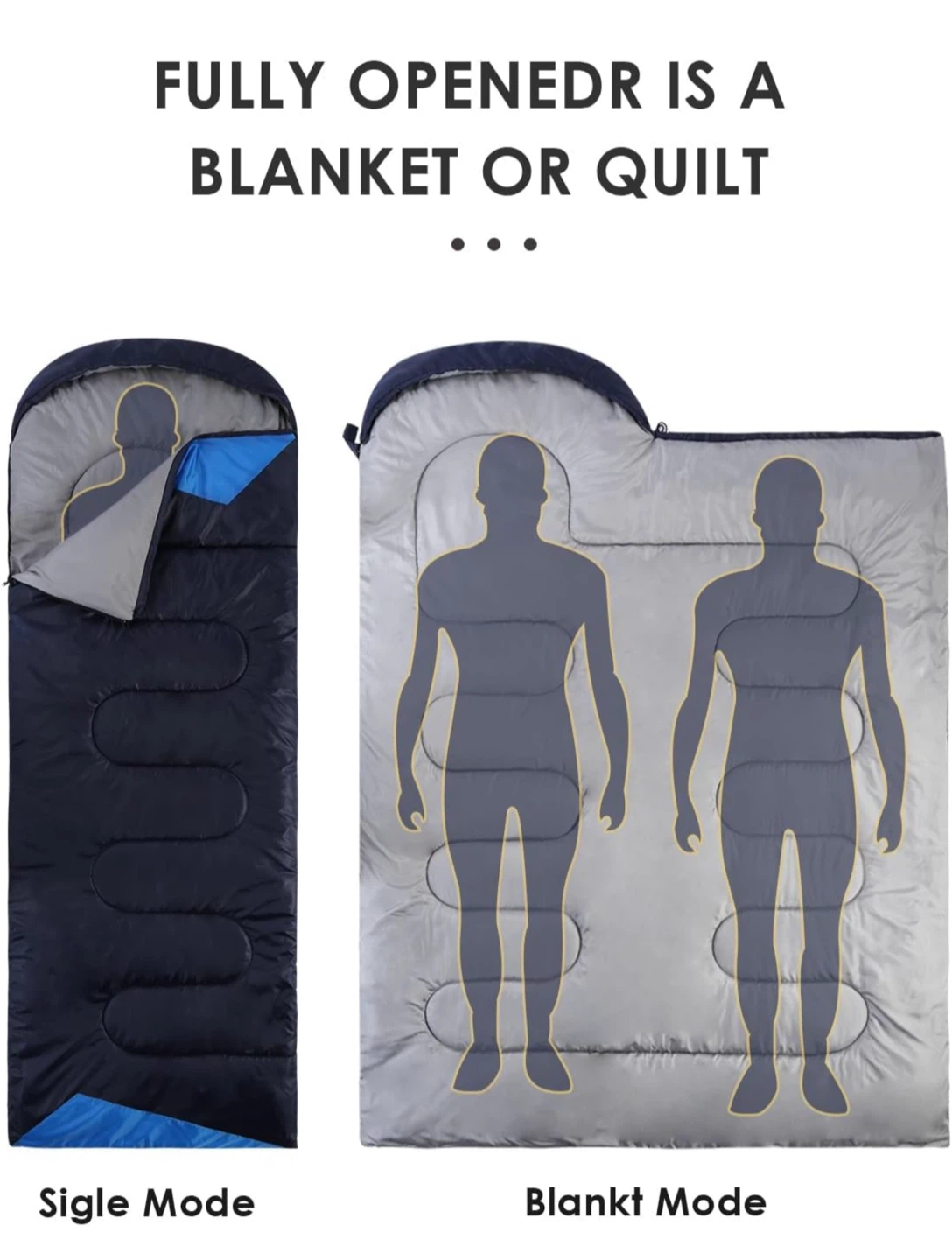 Jearouia 3-Season Sleeping Bag - Navy Blue - photo 4