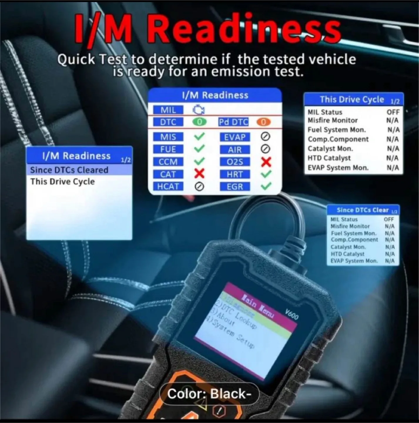 Car OBD2 Scanner, Engine Fault Code Reader image indicator(3)