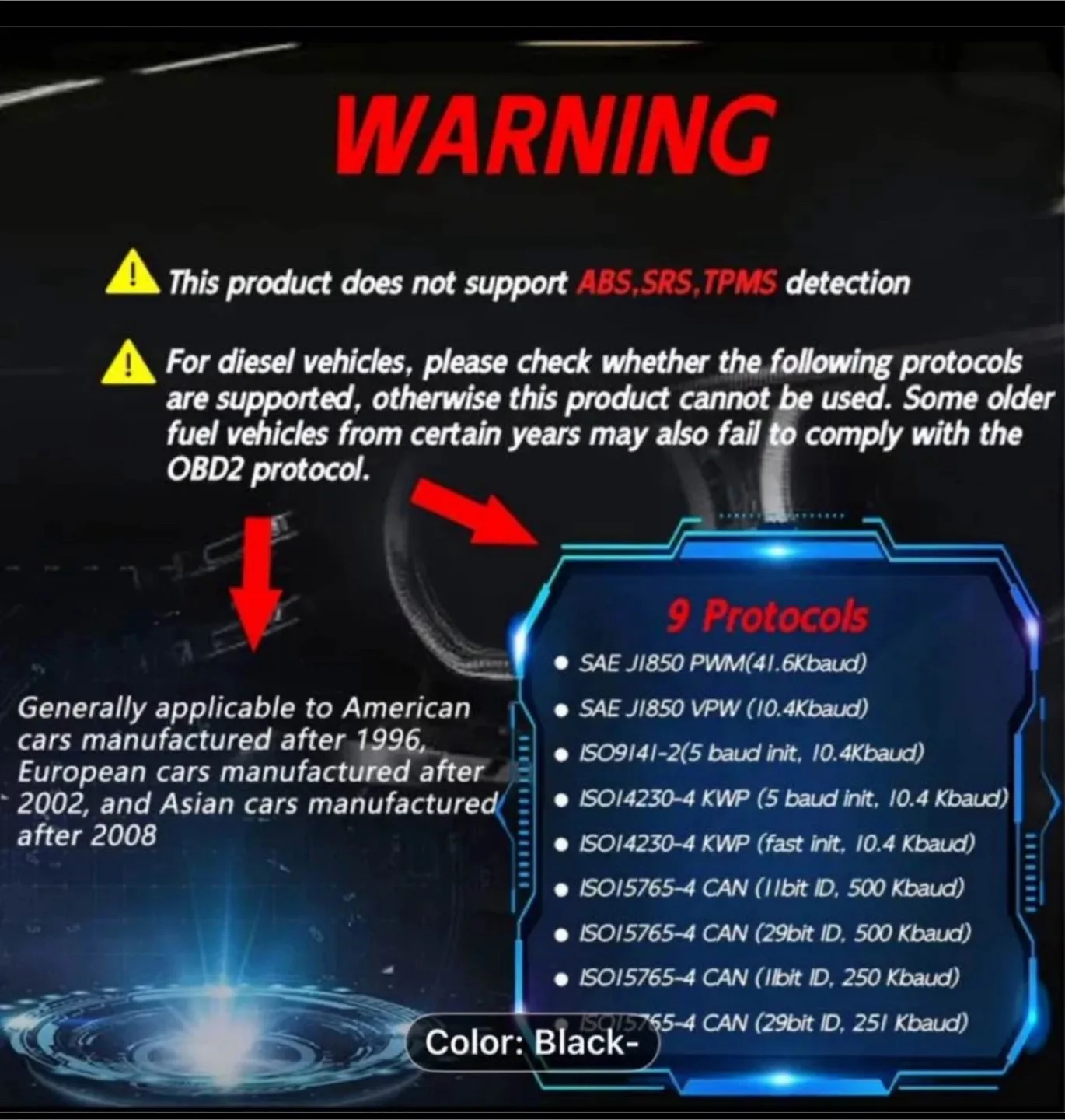 Car OBD2 Scanner, Engine Fault Code Reader image indicator(2)